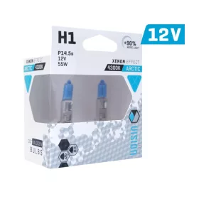   VISION Glühbirnen Arctic White H1 12V 55W P14.5S U E4 + 90%, 2 Stück. CM58810