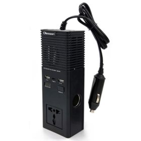   63011 12/24V Kfz-Wechselrichter 200W Konverter auf 220V Wechselstrom, mit 2 Steckdosen, 2 USB-Anschlüssen, 1 USB-C-Anschluss und 1 Zigarettenanzünderbuchse