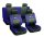 Universell 8 teilig Sitzbezug Set - schwarz-blau UL-AG28458/BL