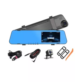   CA-B9DVR 4,5"-Rückspiegel mit FullHD 1080P DVR-Kamera, Dashcam und Rückfahrkamera, Ungarische Sprache