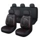 CHEVROLET AVEO 11 teilig Kunstleder+Szövet anyag universelles Sitzbezugsset - an 2 Stellen teilbar airbaggeeignet - schwarz-rot