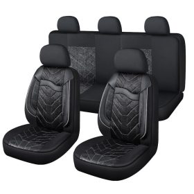   Audi  A1 11 részes Műbőr+Szövet anyag univerzális üléshuzat szett - 2HELYEN osztható Légzsákos - fekete-fehér