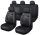 Audi  A1 11 részes Műbőr+Szövet anyag univerzális üléshuzat szett - 2HELYEN osztható Légzsákos - fekete-fehér