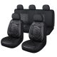 Audi  A1 11 részes Műbőr+Szövet anyag univerzális üléshuzat szett - 2HELYEN osztható Légzsákos - fekete-fehér