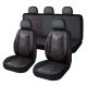 CHEVROLET AVEO 11 teilig Kunstleder universelles Sitzbezugsset - an 2 Stellen teilbar airbaggeeignet - schwarz-rot