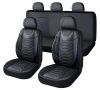 11 teilig Kunstleder universelles Sitzbezugsset - an 2 Stellen teilbar airbaggeeignet - schwarz-blau