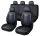 11 teilig Kunstleder universelles Sitzbezugsset - an 2 Stellen teilbar airbaggeeignet - schwarz-blau