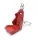 W16362-10R Sportsitz-Schlüsselhalter aus Metall - rot