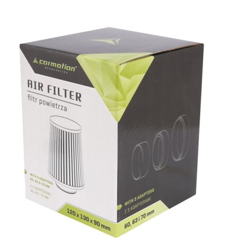Luftfilter 120 x 130 x 90 mm, rot, Adapter: 60, 63, 70 mm