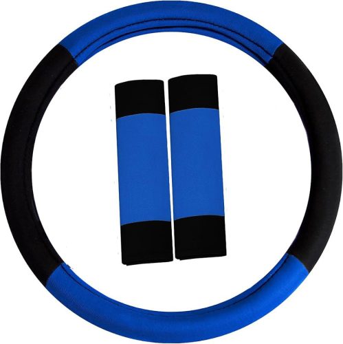 11 teilig Sitzbezug Set Lendenstütze + Légzsák kompatibilis - schwarz-blau AG28505BL PLUS