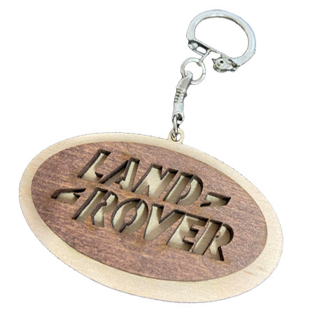 LAND ROVER gravírozott fa kulcstartó 6mm nyírfából új kinézet A