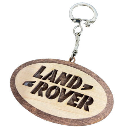 LAND ROVER gravírozott fa kulcstartó 6mm nyírfából új kinézet B