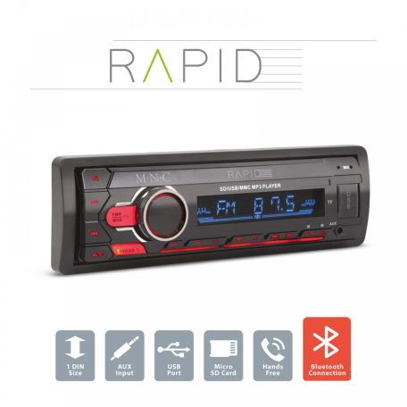 MNC Fejegység "Rapid"-1DIN-4x50W-BT-MP3-AUX-SD-USB 39750