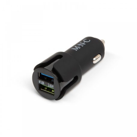 MNC Autós szivargyújtó adapter - 2 x USB aljzattal - Fekete