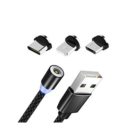 Mágneses usb töltőkábel , 3 fajta csatlakozási fej kiegészítővel GZ-15974