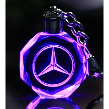Mercedes kulcstartó lézergravírozott váltakozó Led fénnyel