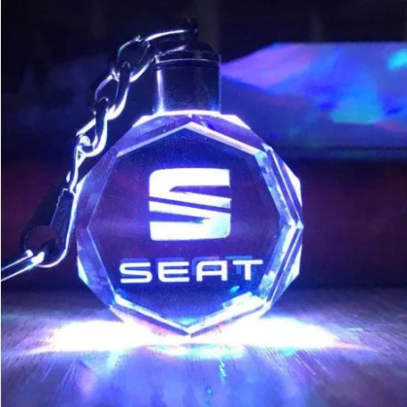 Seat kulcstartó lézergravírozott váltakozó Led fénnyel