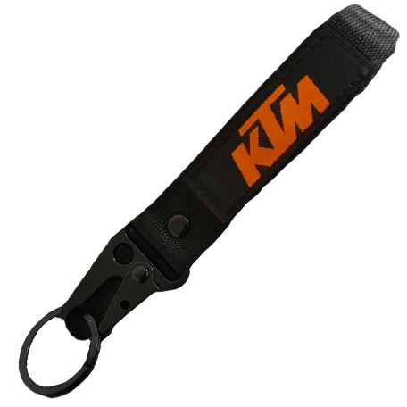 KTM Duke motoros kulcstartó karabineres hímzett pánttal PRÉMIUM