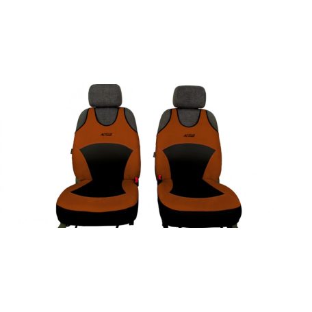 Univerzális trikó üléshuzat Activ Sport Eco bőr és Alcantara kombináció barna színben A minta pár