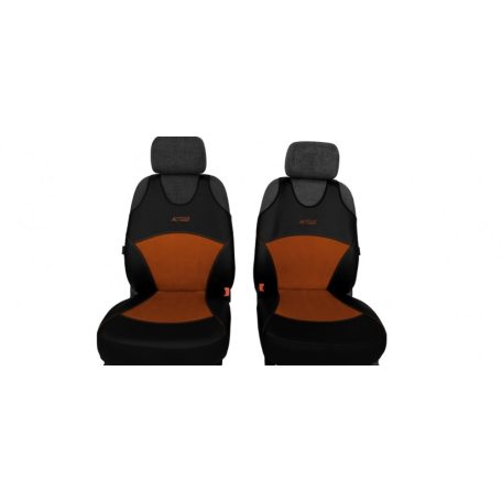 Univerzális trikó üléshuzat Activ Sport Eco bőr és Alcantara kombináció barna színben B minta pár