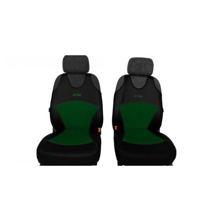 Univerzális trikó üléshuzat Activ Sport Eco bőr és Alcantara kombináció zöld színben B minta pár