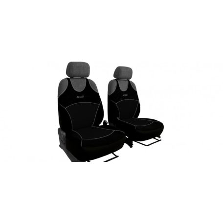 Univerzális trikó üléshuzat Activ Sport velúr és kárpit kombináció fekete színben A minta pár