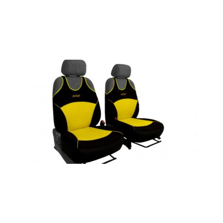 Univerzális trikó üléshuzat Activ Sport velúr és kárpit kombináció sárga színben B minta pár