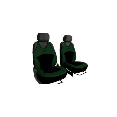 Univerzális trikó üléshuzat Activ Sport velúr és kárpit kombináció zöld színben A minta pár