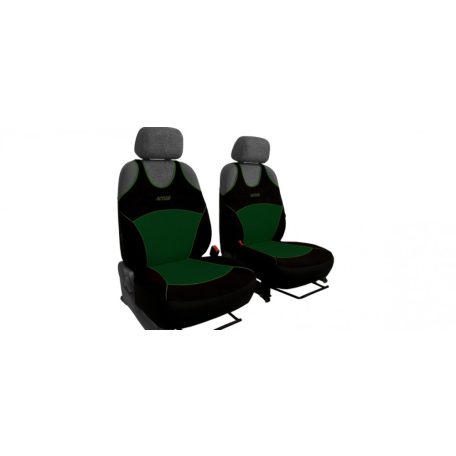 Univerzális trikó üléshuzat Activ Sport velúr és kárpit kombináció zöld színben B minta pár
