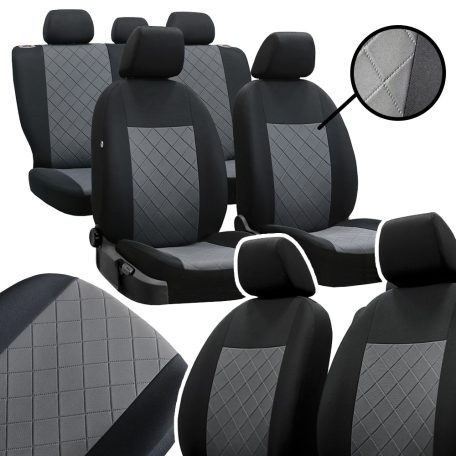 Üléshuzat Audi Q7 (7 ülés) egyedi CRAFT LINE PREMIUM szövet szürke fekete színben