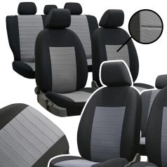   Üléshuzat Fiat Doblo I. (2 ülés) egyedi PURE LINE PREMIUM textil szürke fekete színben