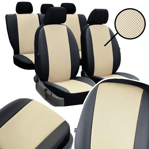 Sitzbezug Peugeot 206 einzigartig (5 Sitze) PERLINE Eco Lederkombination in wählbaren Farben