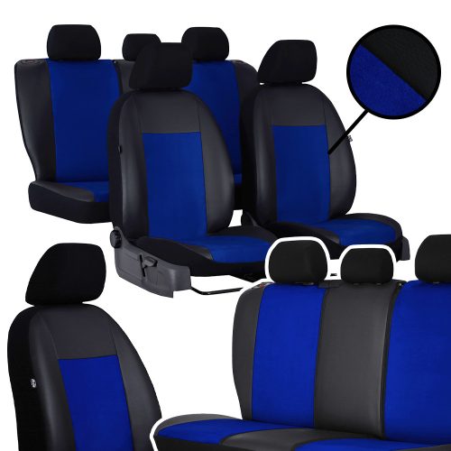 Sitzbezug Ford TRANSIT CUSTOM (8 Sitze) einzigartig Unico Eco leder und Alcantara Kombination in wählbaren Farben