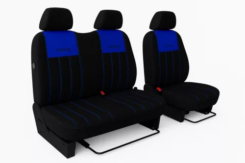 Sitzbezug Ford TRANSIT V-VI (3 Sitze) einzigartig Tuning Due velours stoff und kárpit kombination in wählbaren Farben