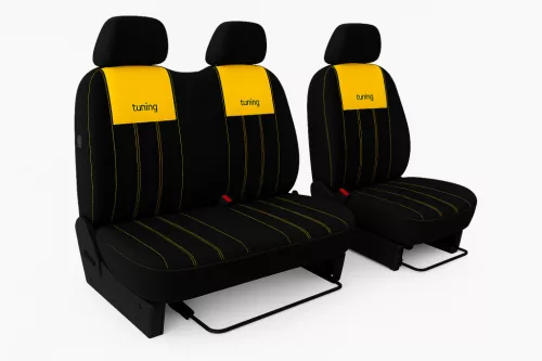 Sitzbezug Ford TRANSIT V-VI (3 Sitze) einzigartig Tuning Due velours stoff und kárpit kombination in wählbaren Farben