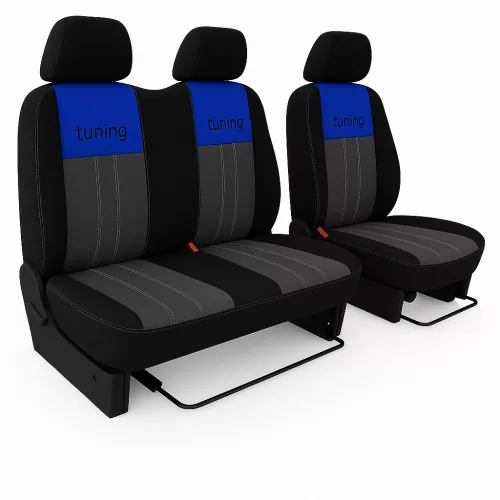 Sitzbezug Ford TRANSIT V-VI (3 Sitze) einzigartig Tuning Due velours stoff und kárpit kombination in wählbaren Farben