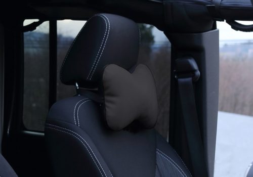 Autós nyak és derékpárna szett Candy Eco Prémium bőr fekete színben