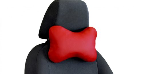 Autós nyak és derékpárna szett Candy Prémium Eco bőr piros színben PÁRBAN