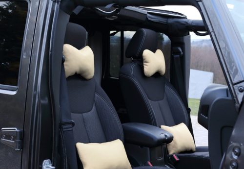 Autós nyak és derékpárna szett Candy Prémium Eco bőr bézs színben