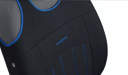 Universeller Jersey-Sitzbezug (Paar) Komfortpolsterung mit blauen Ziernähten