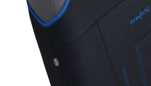 Universeller Jersey-Sitzbezug (Paar) Komfortpolsterung mit blauen Ziernähten