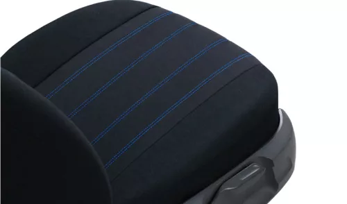 Universeller Jersey-Sitzbezug (Paar) Komfortpolsterung mit blauen Ziernähten