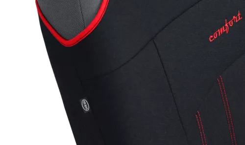 Universeller Jersey-Sitzbezug (Paar) Komfortpolsterung mit roten Ziernähten