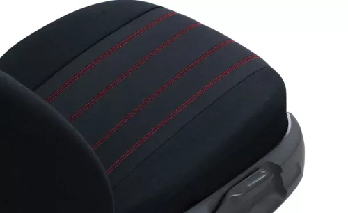 Universeller Jersey-Sitzbezug (Paar) Komfortpolsterung mit roten Ziernähten