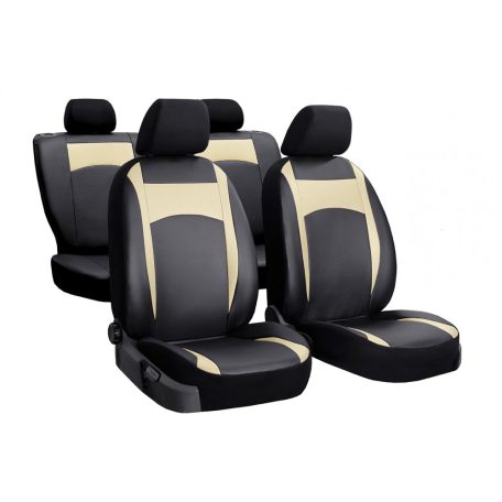 BMW 3 (E46) Univerzális Üléshuzat DESIGN Eco bőr fekete bézs színben