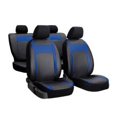   SKODA Karoq Univerzális Üléshuzat DESIGN Eco bőr fekete kék színben