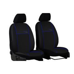   Univerzális Üléshuzat Eco Line (1+1 SZ) Eco bőr fekete színben kék varrással