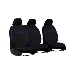  Univerzális Üléshuzat Eco Line (2+1 SZ) EXTRA Eco bőr fekete színben kék varrással