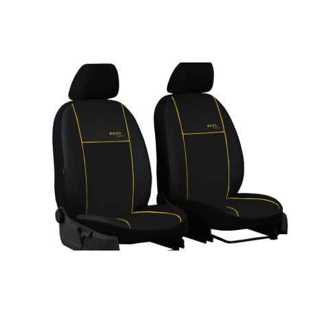 Univerzális Üléshuzat Eco Line (1+1 SZ) Eco bőr fekete színben sárga varrással