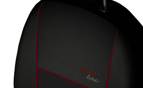 CHEVROLET Aveo Universeller Sitzbezug Eco Line Eco leder schwarz in Farbe bordeauxrot varrással